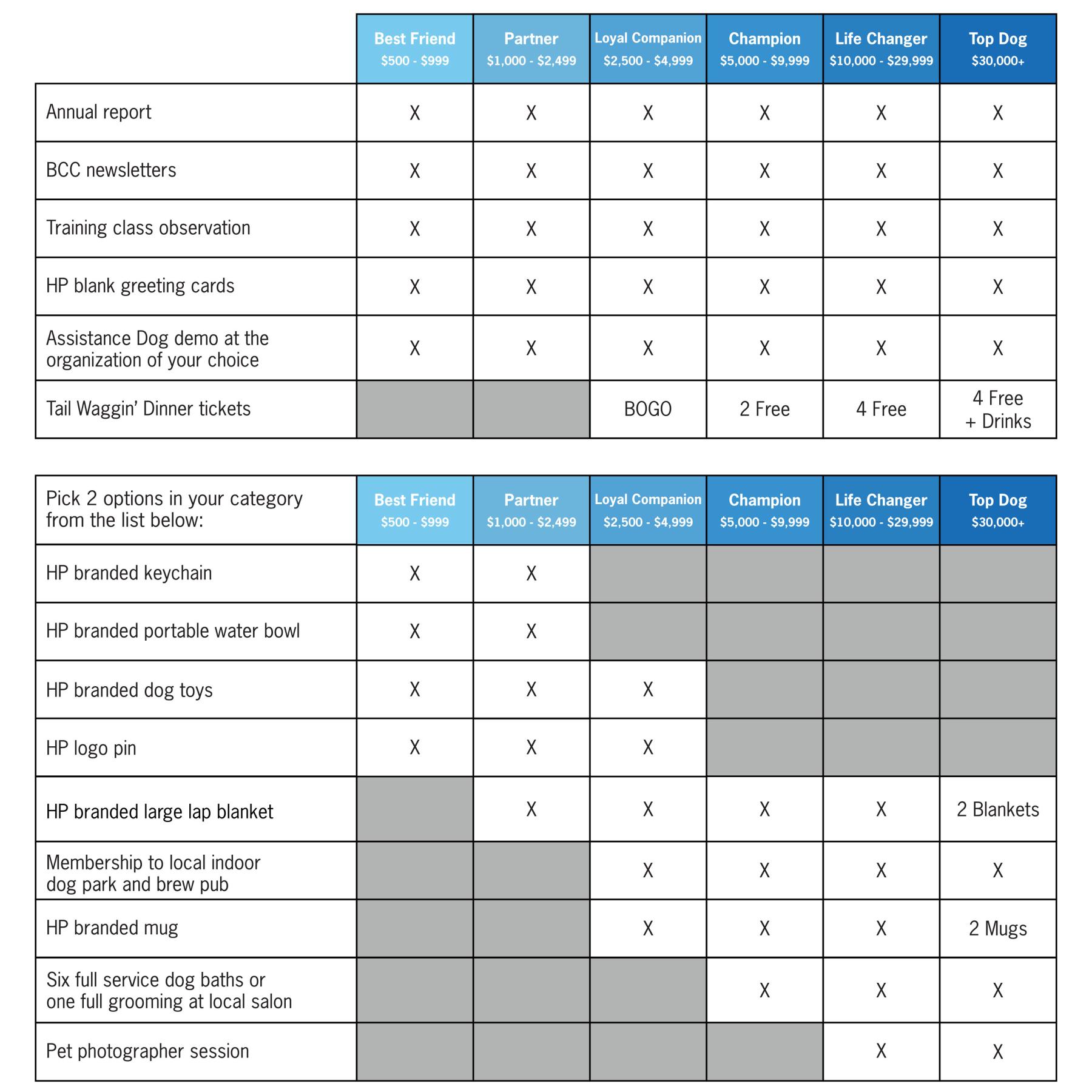 Blue Coat Circle Tiers and Perks
