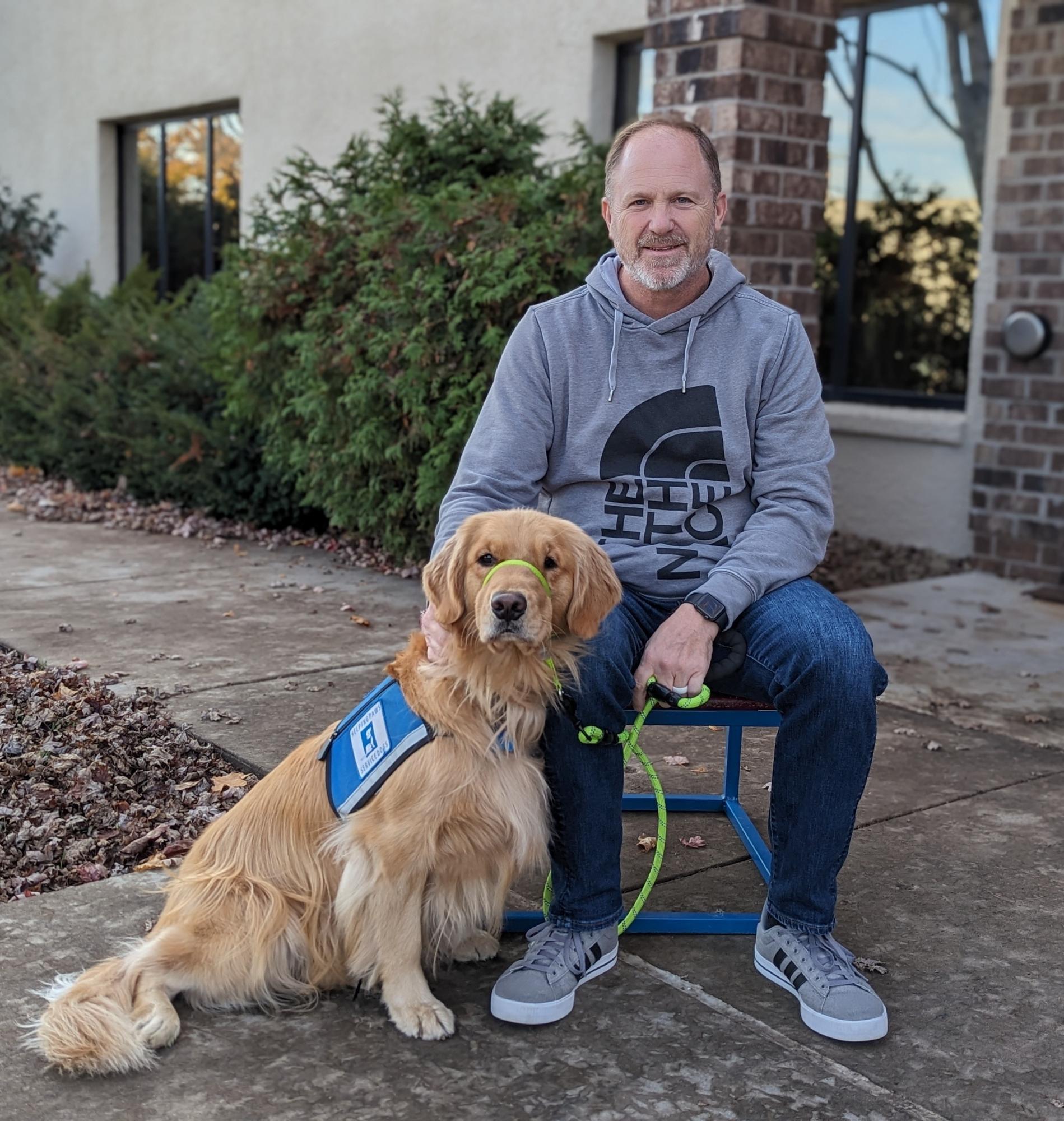 Veteran with a service dog