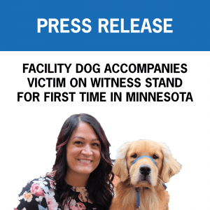 A trained dog joined a crime victim on the witness stand
